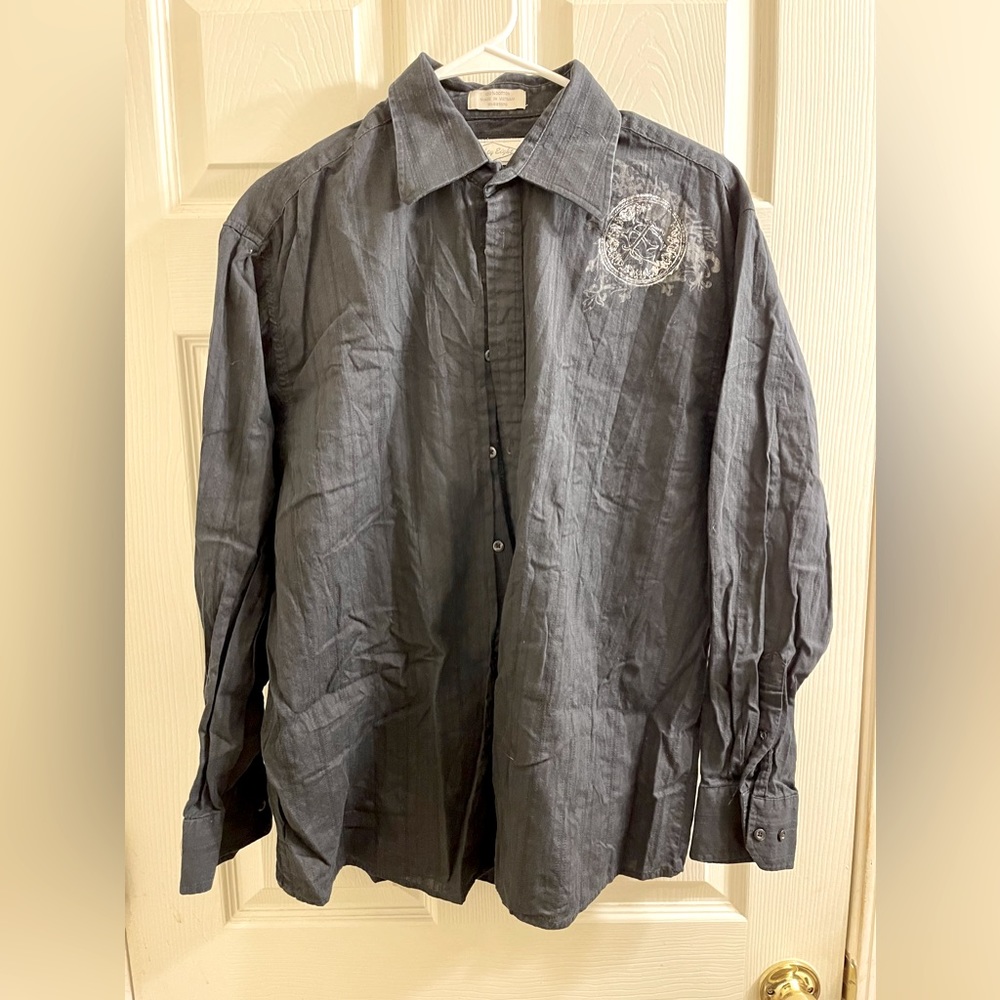 Embellished long sleeve button down